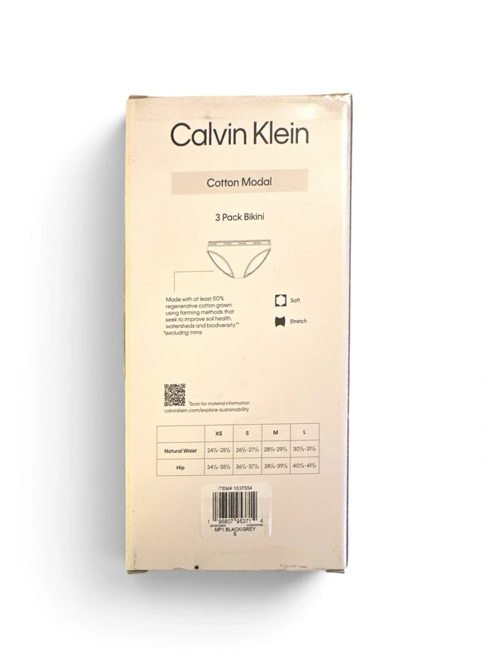NWT Calvin Klein Girls 3-Pack Bikini Briefs in Black, White, Gray S